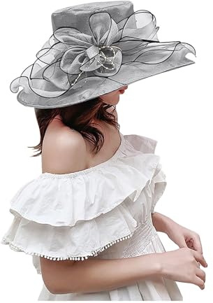 BIKETAFUWY Chapeau Femme Soleil Chapeau Anti UV Femme Casquettes, Bonnets et Chapeaux Femme Chapeau Mariage Femme de Casual Voyage Chapeau Femme Chic Chapeaux Cérémonie Organza Bob Femme Ete Visières