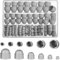 145 Pièces Cache Boulons Capuchon à Vis, Plastique Écrous Dôme, Ecrou Protection Hexagonal, Boulons Capuchon Écrou de Boulons Noir pour Machines Meubles Véhicules - M4/M5/M6/M8/M10/M12 (Gris)