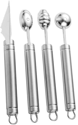 DEARMAMY 4piezas Cucharas Para Frutas De Acero Inoxidable De Utensilios Para Hacer Bolas De Melón Herramientas De Cocina Para Decorar Postres y Frutas