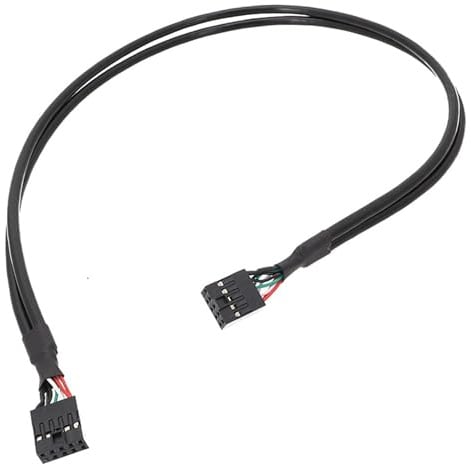 KASFDBMO USB 9-polig auf 9-polige Buchse, geschirmtes Kabel, hohe Übertragung, doppelsträngiges Kabel für Mainboard, USB 2.0, 9-poliges Mainboard-Header-Kabel
