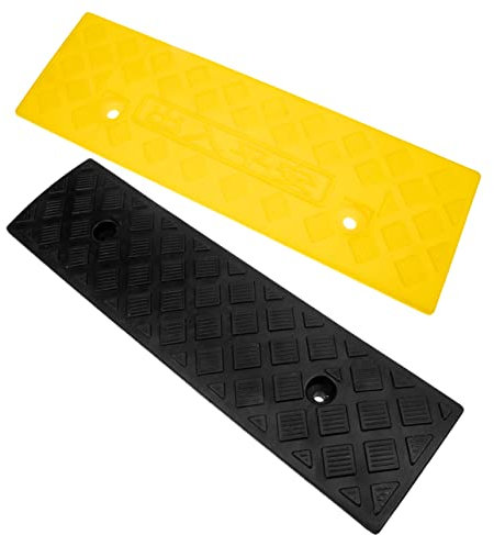 JECOMPRIS 2pezzi Rampetta Antiscivolo Per Auto e Disabili Da Gialla e Nera Perfetta Per Soglie e Scale Resistente e Facile Da Installare