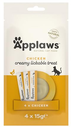 Applaws natuurlijke kattensnacks in zakjes, kip in Puree - 40 x 15 g