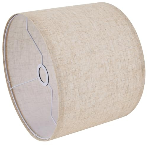 Beige Lampe Shade, Große Trommel Lampshade 13''Top X 13'' unten X 10'' High, Ersatzlampe Schatten Natural Leinen Hand Handwerk für Tischlampen Boden Lampen Kronleuchter Lampen, Einfache Montage