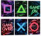 CHDITB 6PCS Watercolor Gaming Posters,Neon Gaming Poster Set for Kids,Game On Game Over Boy Bedroom Accessories,Xbox Gaming Canvas Picture,Game Framed Wall Art for Teen Boys Playroom Decor 20x25cm