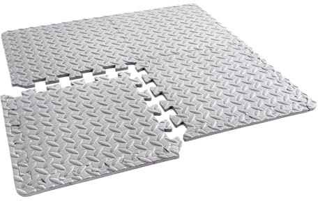 Phoenix Fitness Interlocking Floor Mats - 8 Non-Slip EVA Foam Flooring Tiles for Home, Gym, Garage, Kids Room & Exercise - Heavy-Duty Protective Floor Mat for Indoors & Outdoors - 30x30cm, Grey