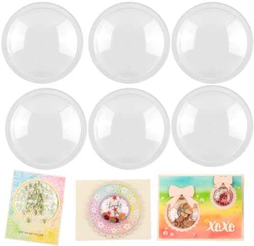 BAOFALI 20PCS 3D Dimensional Shaker Domes for Adding Dimensions to Cards - Plastic Puffy Shaker Window Covers for Crafts - Clear Pouch Cover - Scrapbooking Tool