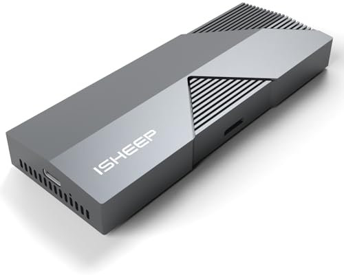isheep 40 Gbit/s M.2 NVMe SSD-Gehäuse mit integriertem Lüfter – Premium-Aluminium-USB4/Thunderbolt-Adapter, unterstützt 8 TB 2280 SSDs für blitzschnelle Datenübertragung