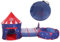 Benebomo Blue Rocket Kinderzelt mit Tunnel, Spielzelt, 3-in-1-Kinderzelt mit Bällebad für Jungen und Mädchen, kann drinnen und draußen verwendet Werden