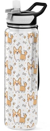 Mnsruu Bouteille d'eau transparente avec paille - Bouteille d'eau étanche - En plastique Tritan sans BPA - Pour le sport, le bureau, l'école - 1 litre