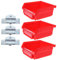 Levemolo 3pcs Pegboard Organiser Bins Garage Storage Rack Wall-mounted Utility Bins Tool Storage Boxes for Home