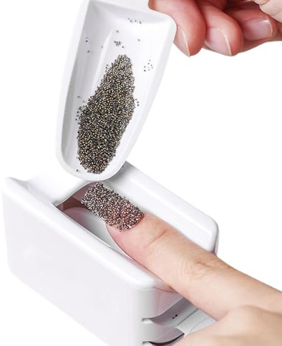 Dipping Powder Tablett für Nägel, Dipping Powder Recycling Tray System mit Löffel | Tragbares zweischichtiges Dip-Pulver-Tablett, Recyclingbox für Dekorationen