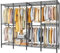 REIBII Clothes Rail, 500KG Heavy Duty Rails for Bedroom, Clothes Rack Metal Clothing Rail Open Wardrobes for Bedroom Clothes Storage with Adjustable Shelves for Livingroom, Dormitory