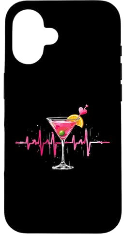 iPhone 16 Cocktail Glass Heartbeat Martini Drinking Art Case