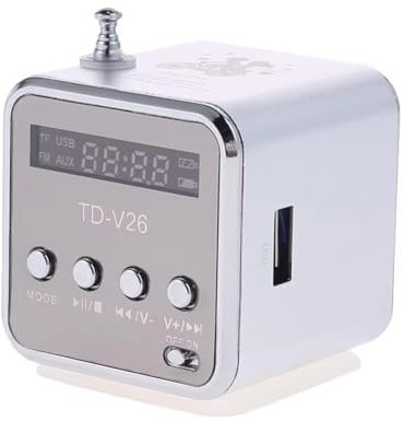 Fangxuee Mini Altavoz Portátil TD-V26 Compatible con Tarjeta TF, Radio FM, Reproductor de Música Estéreo AUX, Altavoz Bluetooth