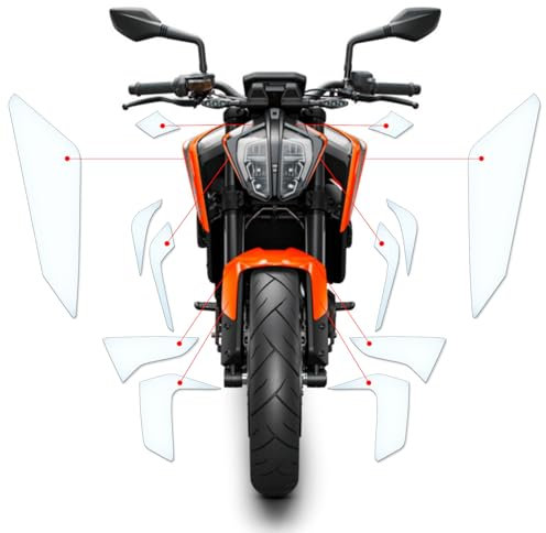 Lackschutzfolie transparent für Motorräder, Steinschlagschutzfolie Kratzfest, Oraguard TPU Motorradfolie Set, Bike UV passend für KTM Duke 790 2018+ Lackschutzfolie