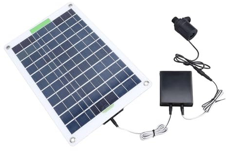 Kit de Bombeo de Agua Solar, Panel de Silicio Monocristalino, Elevación de 5 M, con Panel Solar de 100 W, para Circulación de Agua para Oxigenación, Jardín Al Aire Libre