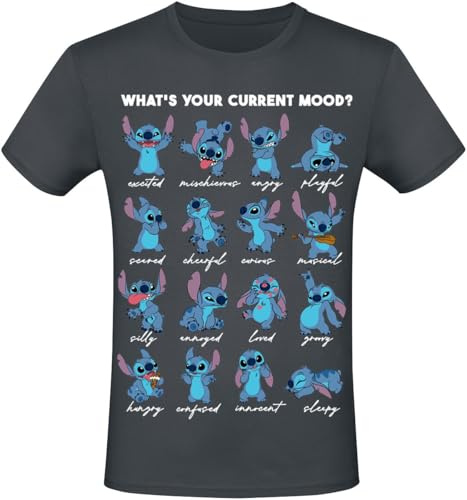 Lilo & Stitch What's Your Current Mood? Unisex T-Shirt grau