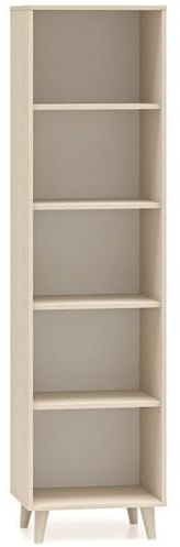 Lomadox Bücherregal 50 cm breit in Sandbeige mit fühlbarer Struktur, 8 offene Fächer schmal offenes Regal Stauraumschrank