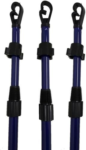 Monal 2.4M Clothes Line Prop – Blue Telescopic Laundry Support Pole for Outdoor Washing Lines – Adjustable Height – Rustproof – 1 to 6 Piece Pack Options (3 Piece)