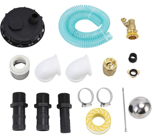 Riuulity IBC Container Deckel mit Pumpenverbindung, DN150 90 Grad Ellbogen 25mm Schlauch PP IBC Regenwassersammlung Container Deckel für die Lagerung