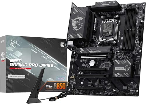 MSI B850 Gaming PRO WIFI6E Motherboard, ATX - Supports AMD Ryzen 9000/8000 / 7000 Processors, AM5 - DDR5 Memory Boost 8200+ MT/s (OC), PCIe 4.0 x16, M.2 Gen5, Wi-Fi 6E, 2.5G LAN