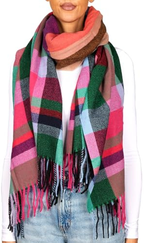 BRUBAKER Cashmirillo Schal Kariert für Damen und Herren - 70 x 200 cm | Warm, Kuschelig und Oversized - Winterschal für Herbst und Winter - Herbstschal mit weichem Kaschmir-Gefühl
