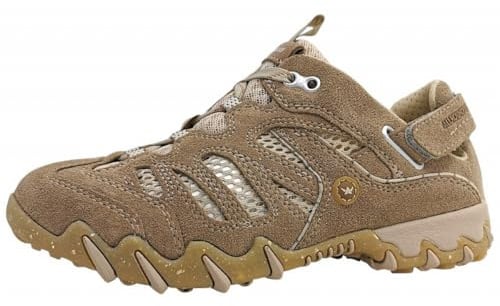 Allrounder Sneaker Niwa 44/12, Velourleder mit offenem Mesh, Beige, Fußbett zum Wechseln Beige
