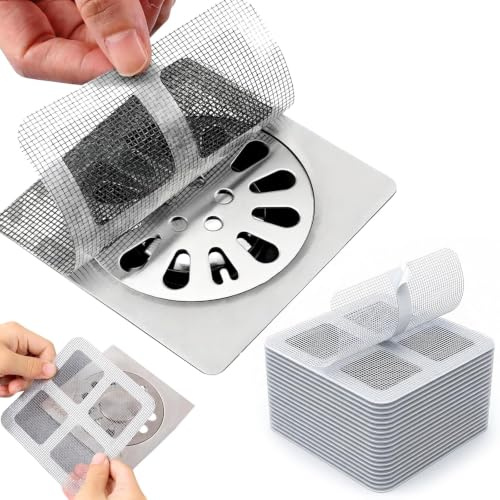 Noaxylic 100 Piezas Atrapa Pelos Ducha, Rejilla Desague Ducha | Calcomanías de Malla Drenaje Adhesivo de Malla que Evita el Bloqueo Tuberías e Insectos para Cuarto de Baño, Bañera, Cocina