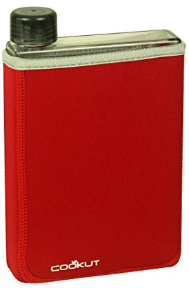 COOKUT Manta Bouteille Isotherme Plate Facile à Transporter 40 cl, Plastique, Rouge, 50 cl