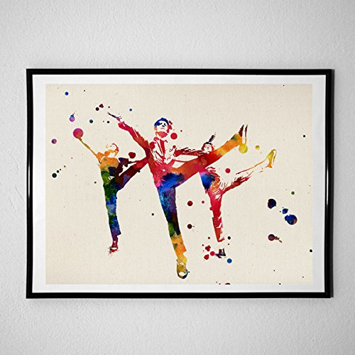 Nacnic West Side Story Aquarell Poster. Wasserfarbe Stil Wanddekoration Abbildung von Musikfilme und klassisches Kino. Verschiedene mehrfarbige Musik und Filme Bilder ohne Rahmen. Größe 24x30cm.
