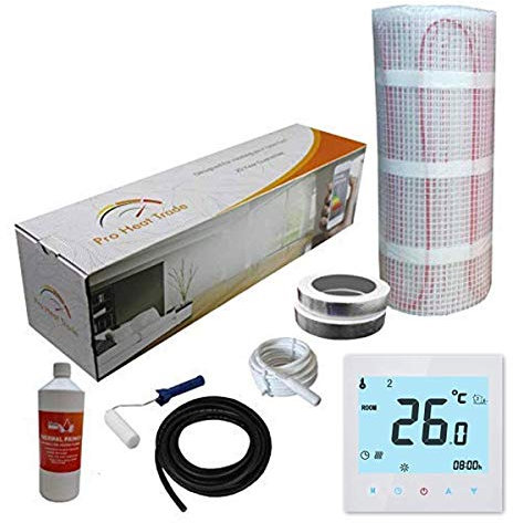 Electric Underfloor Yellow Box Heating kit 200w - 6.0m2 - White WiFi Thermostat