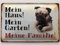 Blechschild 20x30cm gewölbt Hund Meine Familie Mops Deko Geschenk Schild