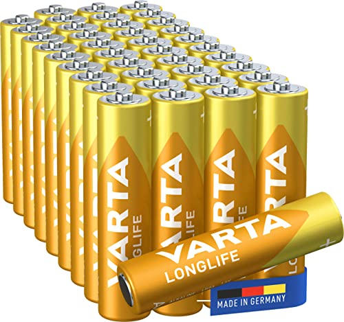 VARTA Batterien AAA, 40 Stück, Longlife, Alkaline, 1,5V, für Fernbedienungen, Radios, Uhren, Made in Germany