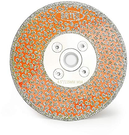 BGTEC 115 mm 2 in 1 Diamantklinge zum Schneiden und Schleifen von Granitmarmor Einseitig beschichteter M14-Flansch aus Kunststein