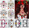 Dream Loom Halloween Gesicht Tattoos, 8 Kits Tag der Toten Zuckerschädel Temporäre Tattoos, Scary Face Makeup für Maskerade und Partys (Mehrfarbig)
