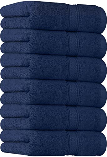Utopia Towels - Lot de 6 Essuie Mains de Qualité Supérieure, (41 x 71 CM) 100% Coton filé, Ultra Doux et très Absorbant pour la Salle de Bain, Le Gymnase, la Douche, l'hôtel et Le Spa (Bleu Marine)