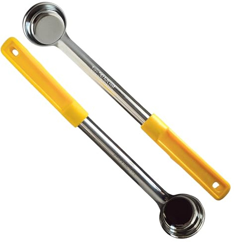 1 oz Solid Stainless Steel Portion Control Ladle Spoodle - [Pack of 2] | Commercial-Grade Spoodle for Portioning and Serving Soups and Sauces - Color-Coded by Size, Dishwasher Safe