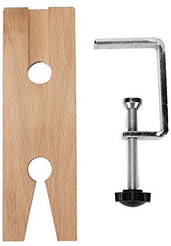 Tiiyee Juwelier Werkbank, Holz Juwelierbank Pin Clamp Schraubstock Stiftklemme Professionelle Tragbare Verarbeitung V Schlitz Werkzeugen Für Heimjuweliere Schmuckliebhaber Uhrengeschäfte Herstellen