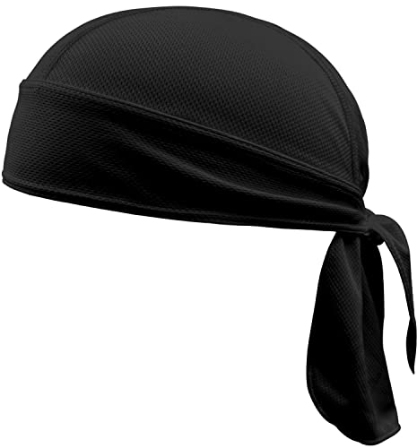 VIAUMBR Piratentuch Bandana Cap Durag Fahrrad Kopfbedeckung Motorrad Kopftuch unter Fahrradhelm Piraten Tuch Pirat Sommer Schwarz