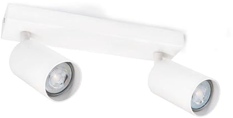 LumenTEC LED Deckenstrahler, LED Drehbar Deckenlampe, Wandstrahler 2-flammig, Weiss, für GU10 Strahler, SPOTI (Weiss 2-Flammig)