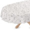 Wachstuchtischdecke Wachstuch Vinyl abwischbar Wachstischdecke Tischdecke Oval 140 x 180cm mit Saum Fliesen Grau