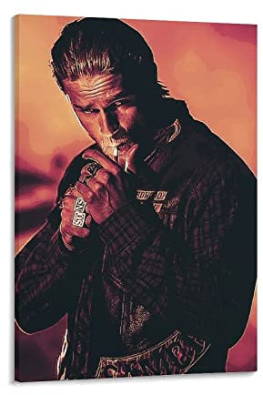 Enartly Bild Auf Leinwand Jax-Teller Schauspieler Poster Leinwand Wand Art Raum Bilder für Schlafzimmer 30x50cm Kein Rahmen