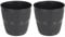 URBNLIVING Lot de 2 pots de fleurs ronds en plastique aspect bois 4 l