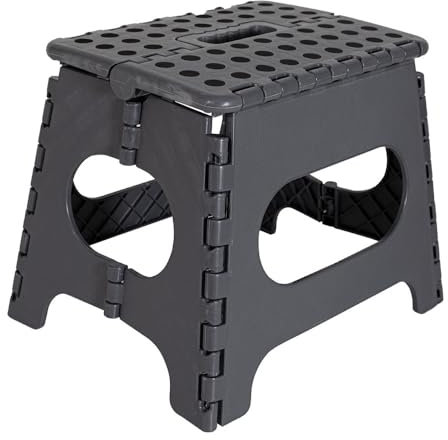 BARGAIN FACTORY Super Strong Folding Step Stool - 11 Sturdy Enough to Hold Upto 300 LBS - Lightweight Foldable Step Stool for Adults and Kids - Opens with one Flip Great for Kitchen, Bathroom Bedroom