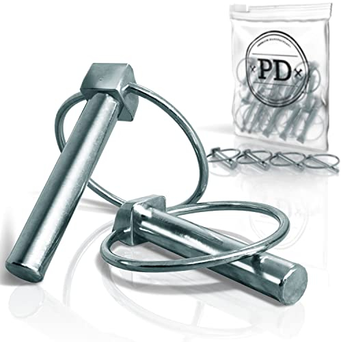 PD® Klappsplinte 10mm mit Sicherungsstift (DIN 11023) | Splint aus galvanisch verzinktem Stahl | Sicherungssplint für Traktoren, Lastwagen und als Befestigungselement | Ringsplinte verzinkt | 25 Stück