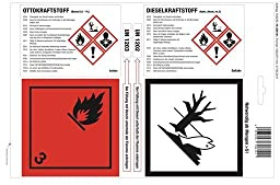 Hünersdorff Haftetikett Länge 275 mm Breite 182 mm Otto-/Dieselkraftstoff weiß glänzend