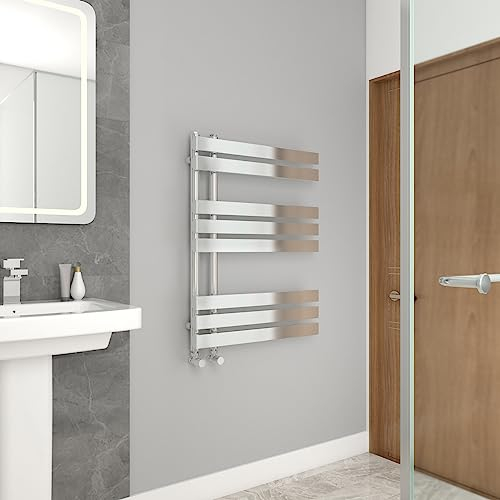 Warmehaus 800x600mm Flat Panel Bathroom Heated Towel Rail Radiator Chrome