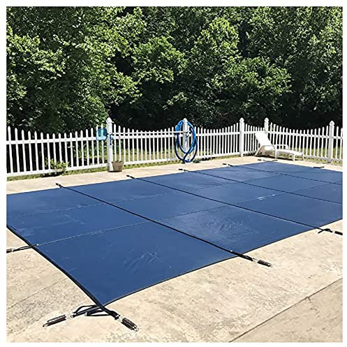 Cobertor Solar para Piscinas Cubiertas de invierno para piscina de alta resistencia azul, cubierta segura de red de hojas duradera para patio trasero al aire libre, alfombrilla de marco rectangular,