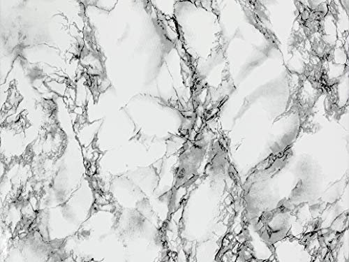 DecoMeister Papel Adhesivo Efecto Mármol Lámina Autoadhesiva Para Muebles Armario Vinilo Decorativo Para Puertas Pared Cocina En Rollo Película Para Forrar 67,5 x 50 cm Marmi Blanco y Negro