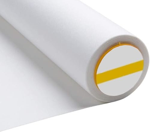 The Fabric Guys Estabilizador de bordado a mano y máquina para planchar y quitar con plancha, 1 metro de longitud precortada y 59 cm de ancho, parte trasera de una sola cara para costura, reparación